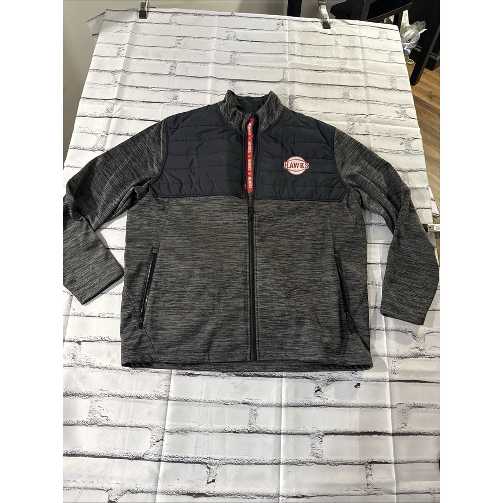 Atlanta Hawks Basketball Member's Jacket Men's XXL Gray Black Level Wear